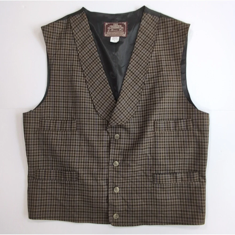 Vintage The Frontier Clothing Co. Men's Large 100% Wool Western Vest Waistcoat
